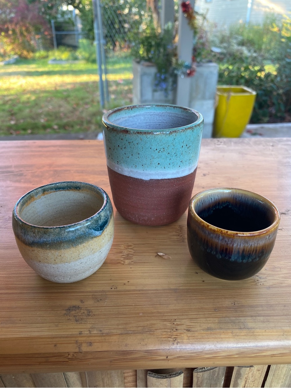 Set of 3 handmade ceramic cups